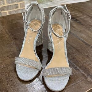 Gianni Bini Silver Sparkle Heels